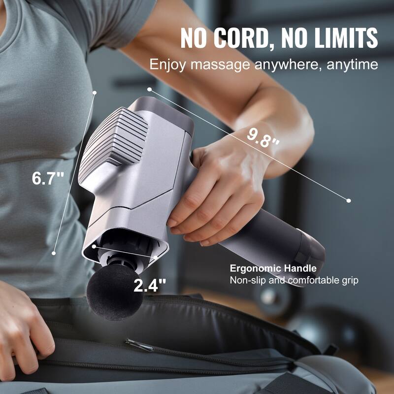 Massage Gun Deep Tissue for Pain Relief, Muscle Relaxation - with 8 Speed Levels & 6 Massage Heads