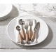 preview thumbnail 5 of 3, Natural Bark Wood Style Handle Place Setting Flatware - Set of 5