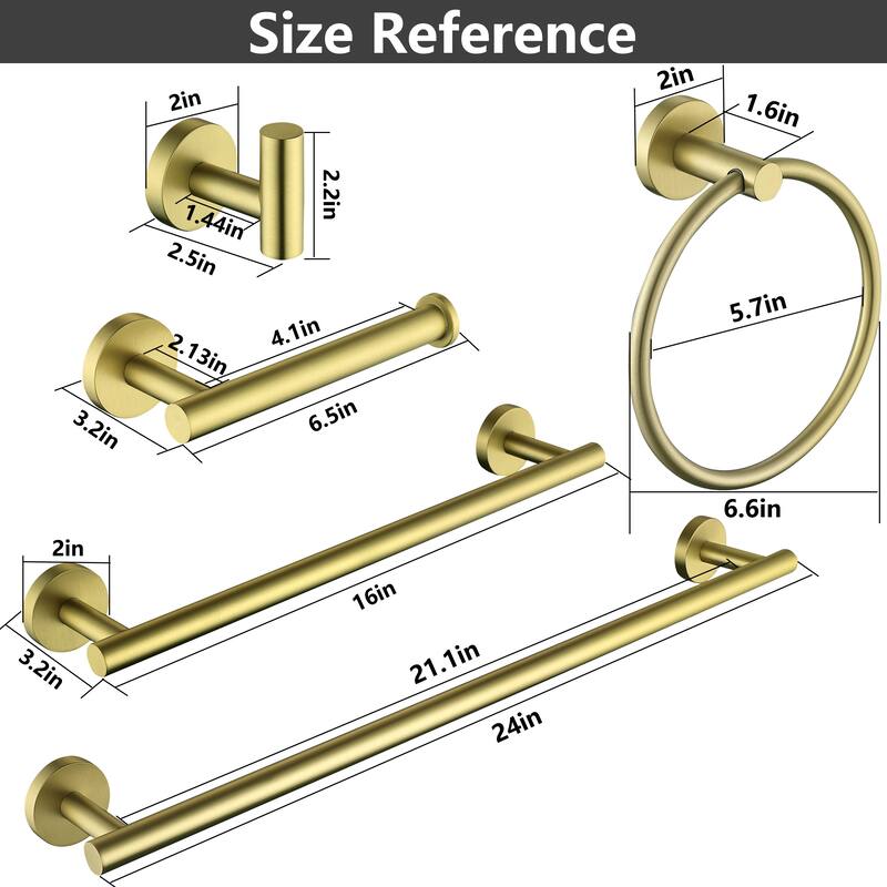 6-Piece Bath Hardware Set in Stainless Steel