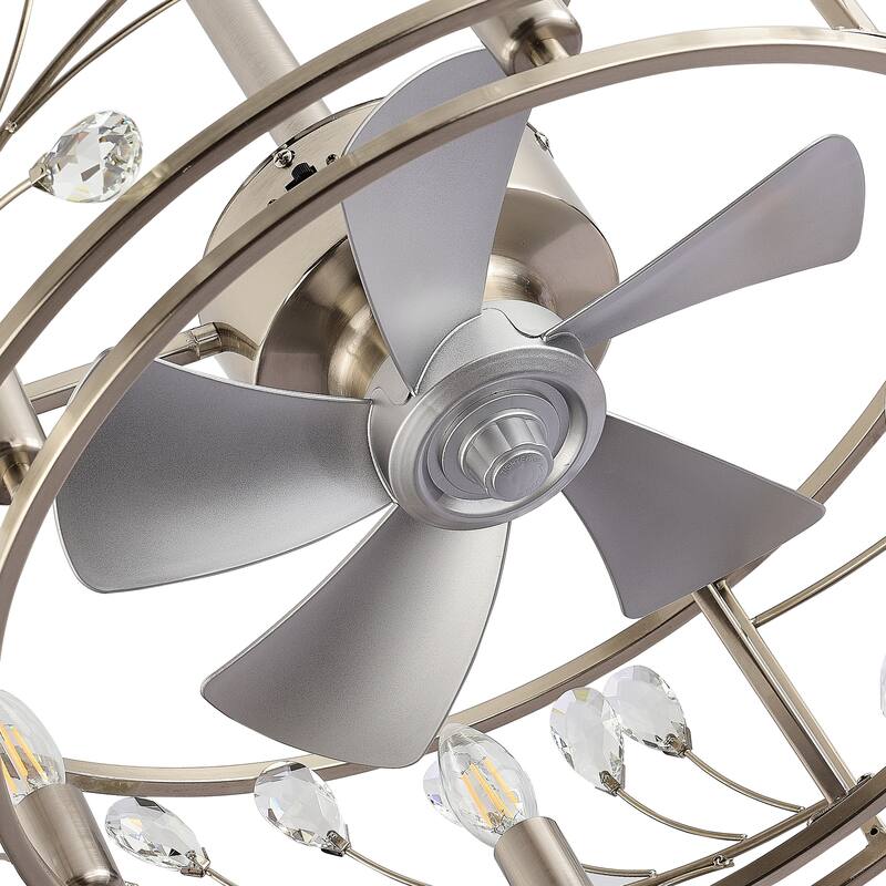 20-Inch Crystal Ceiling Fans with Light and Remote Included