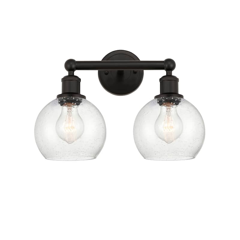 Innovations Lighting 616-2W-11-15 Athens Vanity Athens Deco Swirl 2 - Oil Rubbed Bronze / Seedy