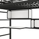 preview thumbnail 13 of 21, Metal Loft Bed with 2 Shelves, a desk and a Hanging Clothes Rack