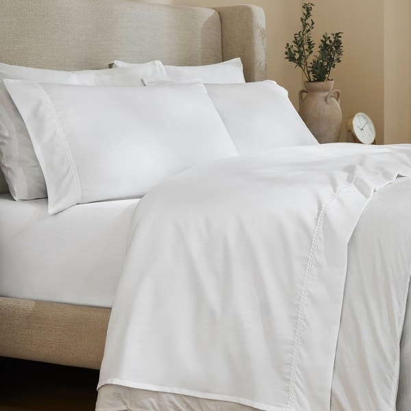 slide 2 of 29, Superior Imperia Cotton Blend Embroidered 600 Thread Count Sheet Set California King - White