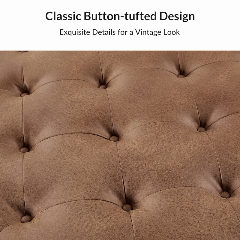 Ipiutak Modern 2 - Piece Upholstered Button-tufted Sectional with Storage Ottoman