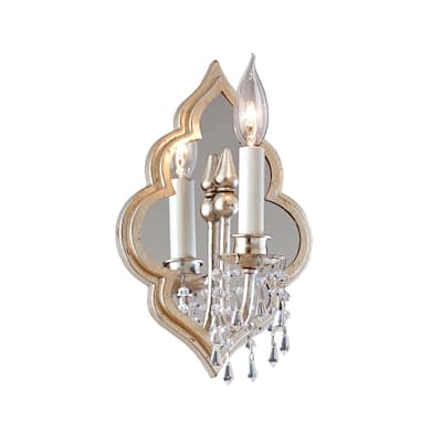 Corbett Lighting Bijoux 1-light Silver Leaf Wall Sconce with Crystal Accents - Silver Leaf - Silver Leaf