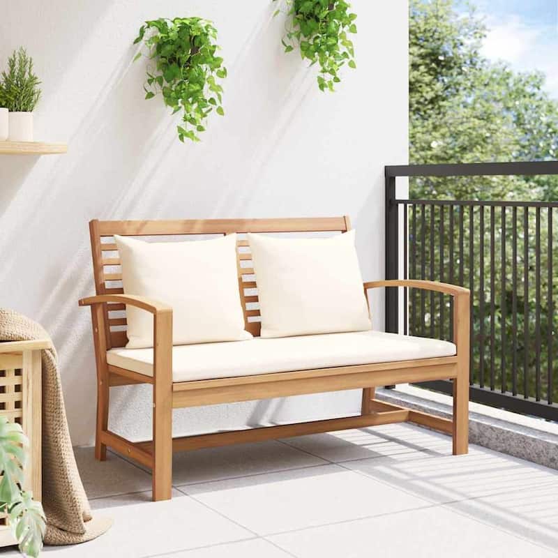 vidaXL Garden Bench Natural 110 x 64 x 76.5 cm Solid teak wood - 43.3 x 25.2 x 30.1