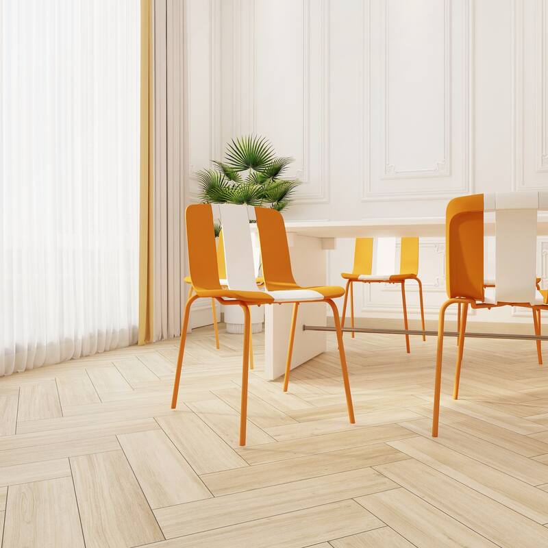 4-Pack Modern Striped Color Block Chairs