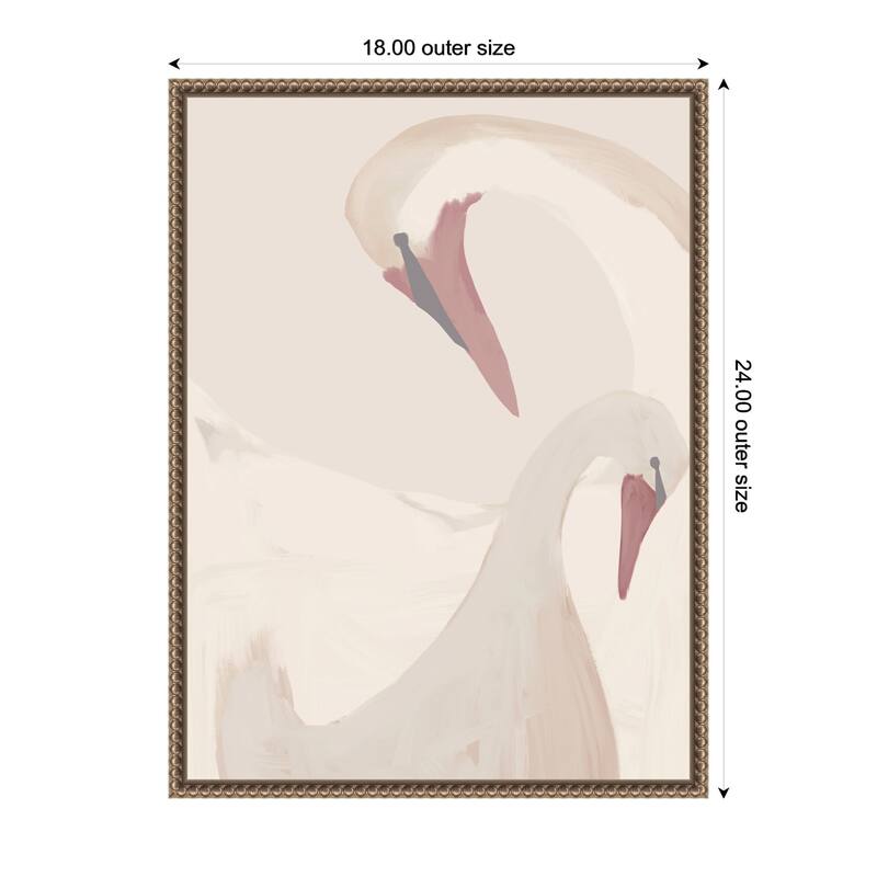 Kate and Laurel Swans Swimming by Alicia Abla Framed Canvas Wall Art Print