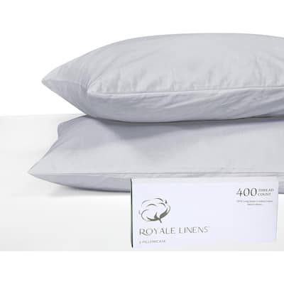 Royale Linens 400 Thread Count Cotton Pillowcase Set of 2