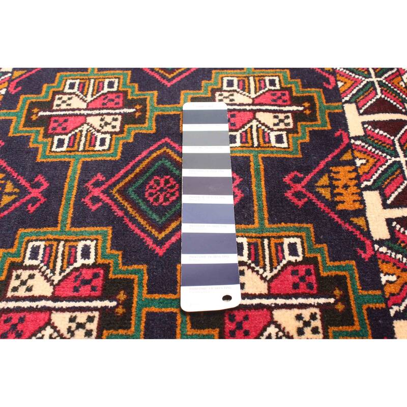 ECARPETGALLERY Hand-knotted Teimani Dark Navy Wool Rug - 2'11 x 4'8