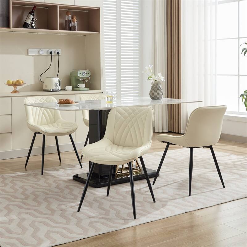 Dining Chairs,Kitchen Chair Upholstered Faux Leather Dinner Chair 2PCS