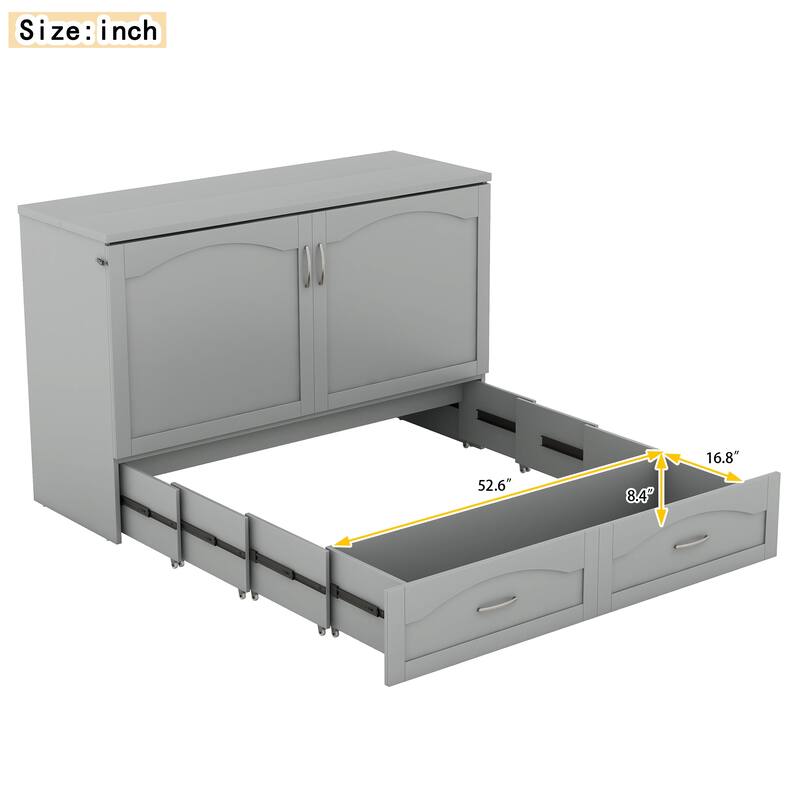 Space-Saving Industrial Murphy Bed Multi-Function Foldable Wall Bed