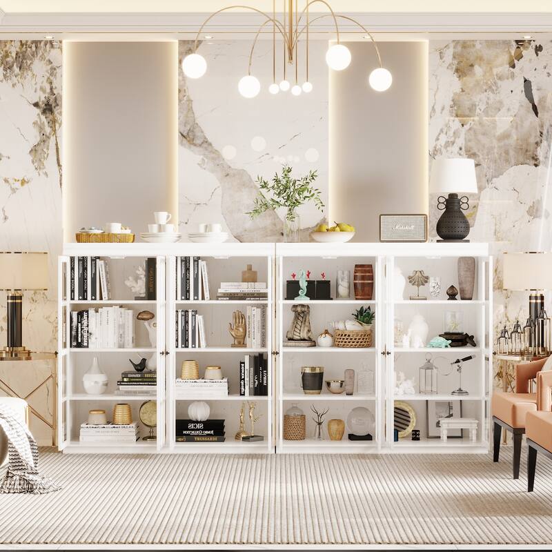Sophisticated Storage Ensemble: Buffet Sideboard Bookshelf Cabinet