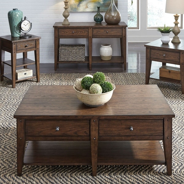 Liberty Furniture Lake House Cocktail Table Rustic Brown Oak On Sale Bed Bath Beyond 18089959