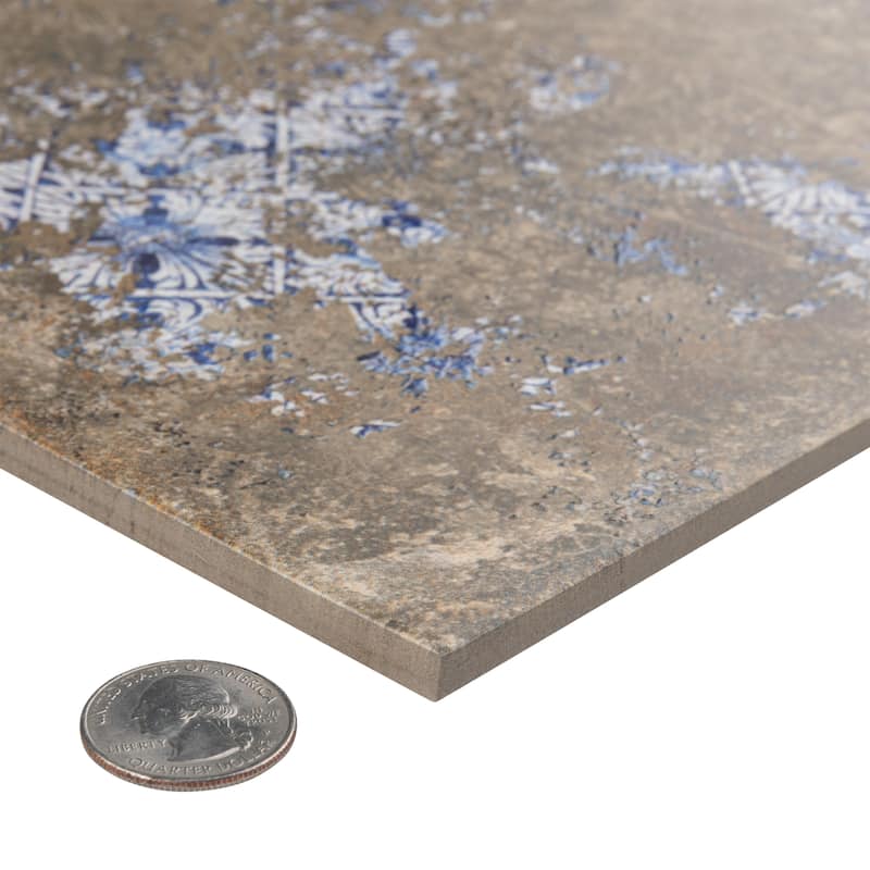 Merola Tile Antigua Deco Terra 13" x 13" Porcelain Floor and Wall Tile
