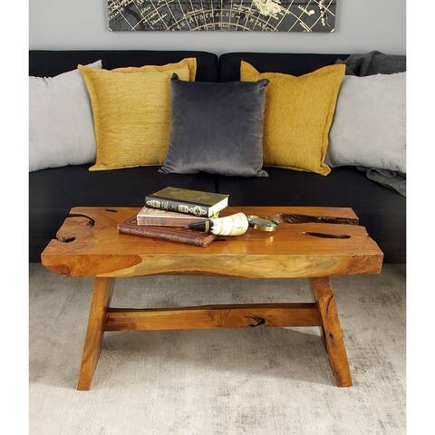 Brown Teak Contemporary Coffee Table 18 x 35 x 16 - 35 x 16 x 18