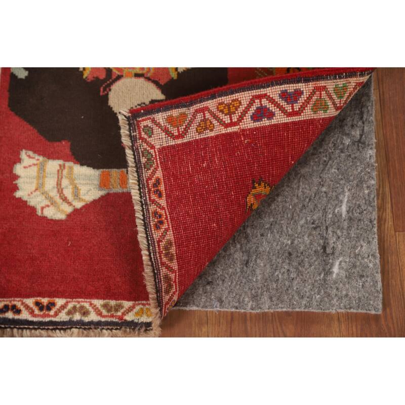 Tribal Red Shiraz Persian Vintage Square Rug Handmade Wool Carpet - 1'11" x 1'11"