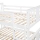preview thumbnail 9 of 7, Modern Solid Pine Wood Frame Full Over Full Bunk Bed with Ladder and Full-length Guardrail.
