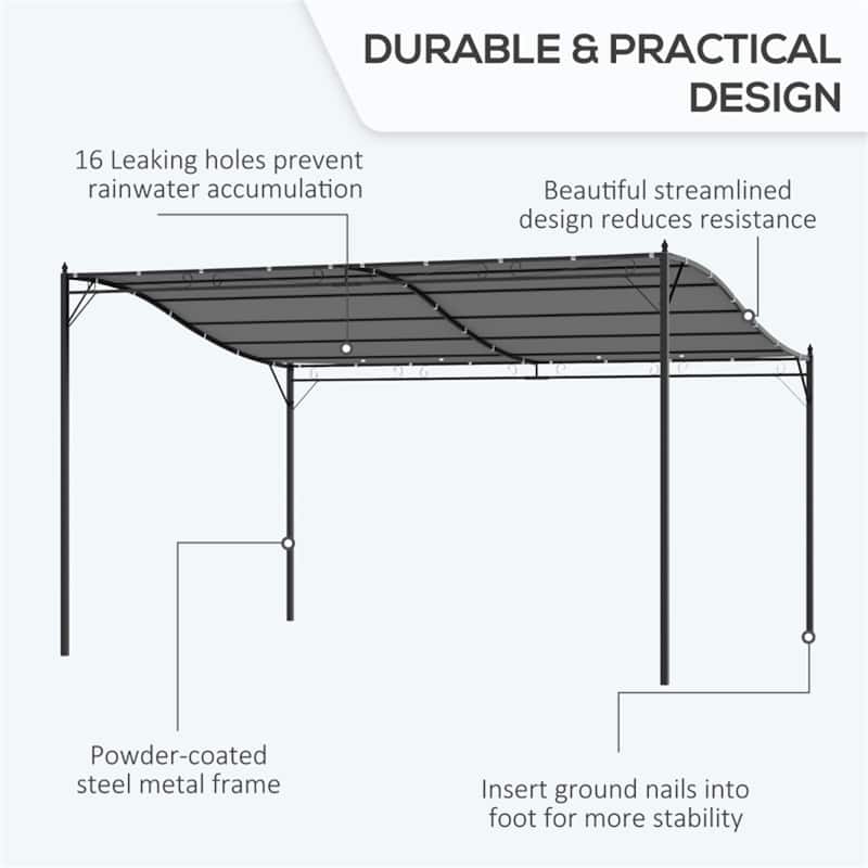 Outdoor Pergola Gazebo with UV-Resistant Polyester Canopy Powder-Coated Steel Frame Patio Backyard