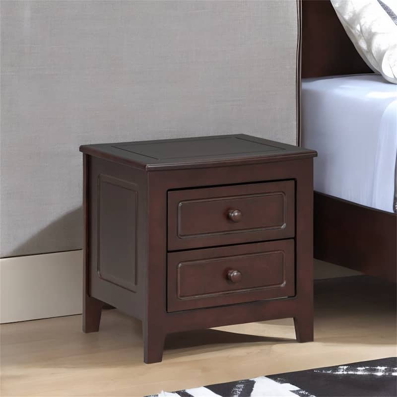 2-Drawer Nightstand for Bedroom - Walnut