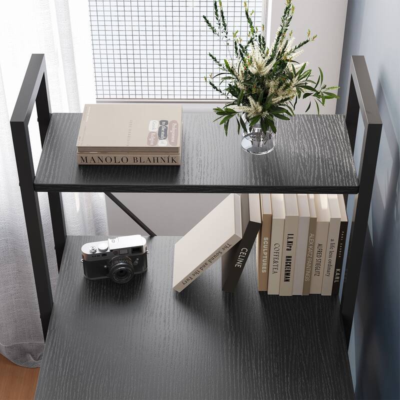 Computer Desk Home Office Computer Desk with 4 Shelves & Hooks