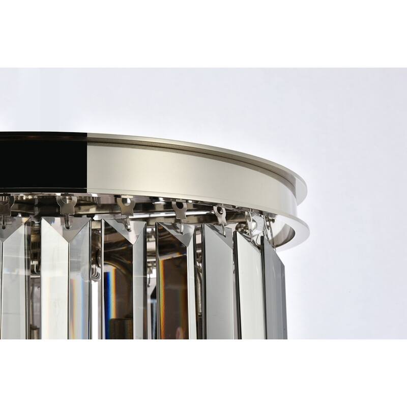 Royce Edge 3-Light Polished Nickel Flush Mount
