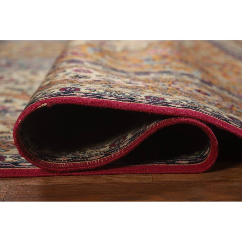 Hand Knotted Oriental 100% Wool Carpet Traditional Floral Beige & Ivories Tabriz Area Rug - 12' 3'' X 8' 1''