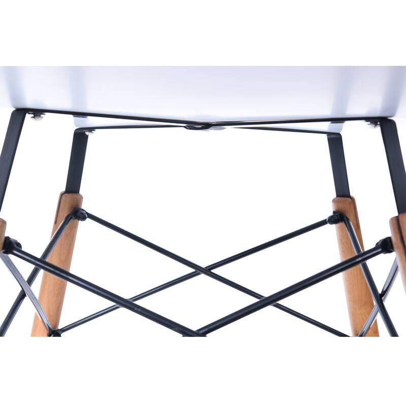 Dover 47" Modern Round Dining Table for 4 - Mid-Century Classic Table with Glass/Wood Tabletop for Home Living Room and Kitchen