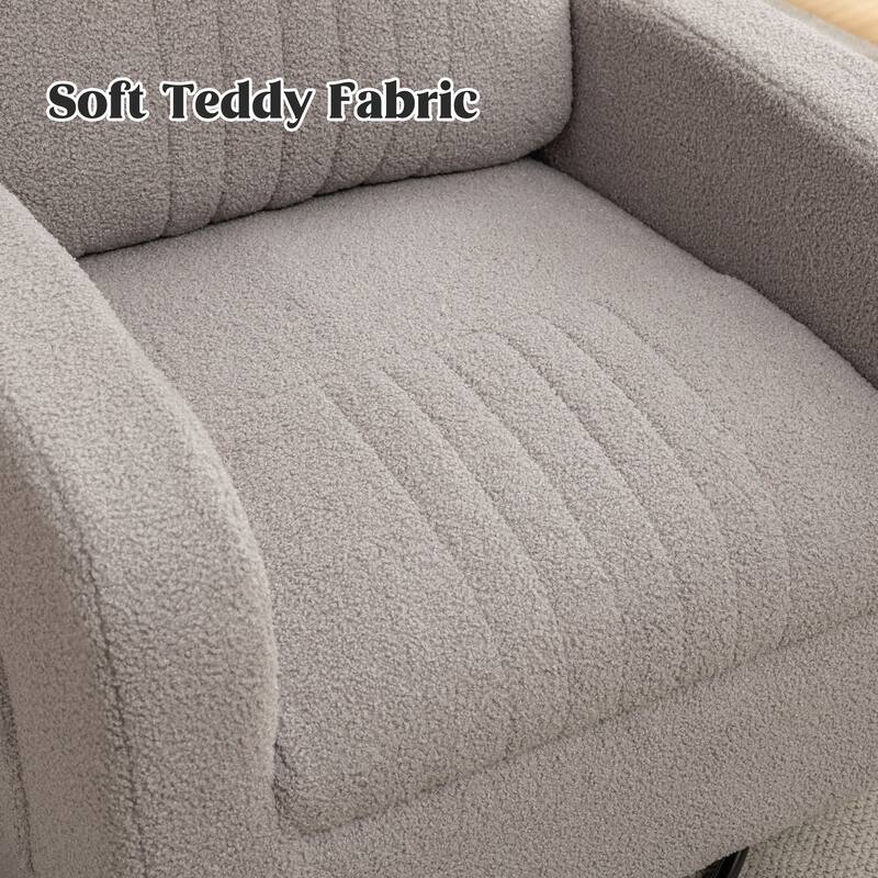 HOMYKA Swivel Glider Rocker Accent Chair for Nursery with Side Pocket