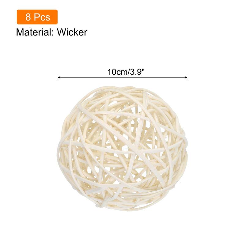 Wicker Rattan Balls 3.9 Inch Rattan Decorative Balls for Vase Fillers