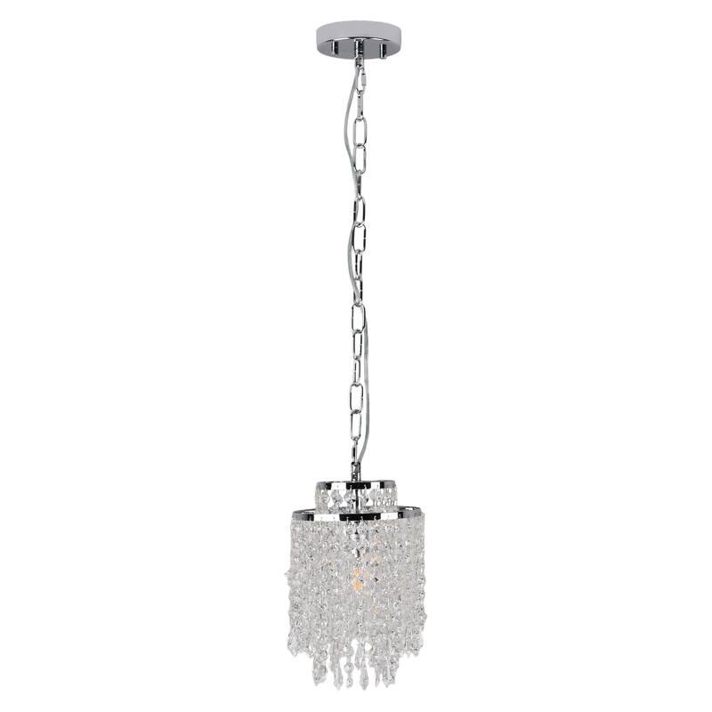 1-Light Crystal Pendant Light,for Kitchen Island Living Room Bar Lighting Fixtures - Chrome