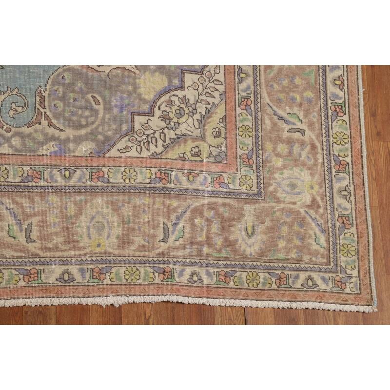 Light Blue Persian Area Rug Handmade Wool Carpet - 8'3"x 11'2"