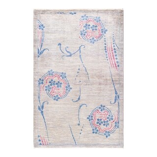 Eclectic, One-of-a-Kind Hand-Knotted Area Rug - Gray, 4' 4" x 6' 7" - 4' 4" x 6' 7"