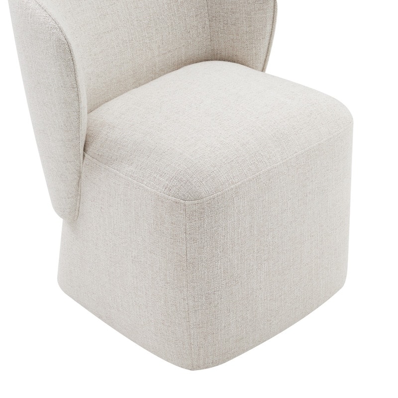 Kyle Morden Fabric Dining Room Chair with Casters Wrap-round Back