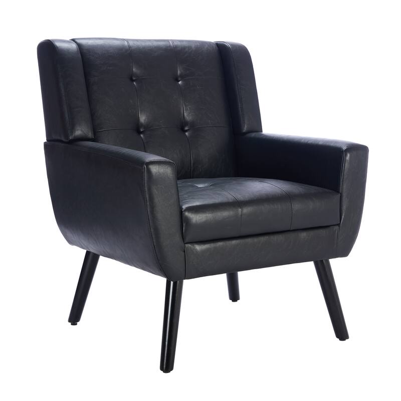 PU Accent Chair with Curved Back
