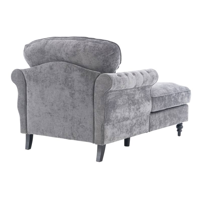 Oversized Chaise Lounge Indoor,Chenille Single Sofa Bed with Wide Seat,Upholstered Lazy Sleeper Armchair,Reading Couch Set