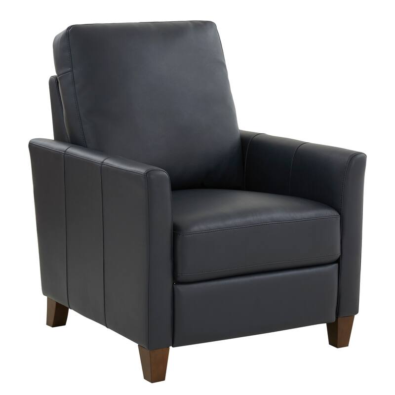Pablo Midnight Blue Faux Leather Modern Recliner - Blue