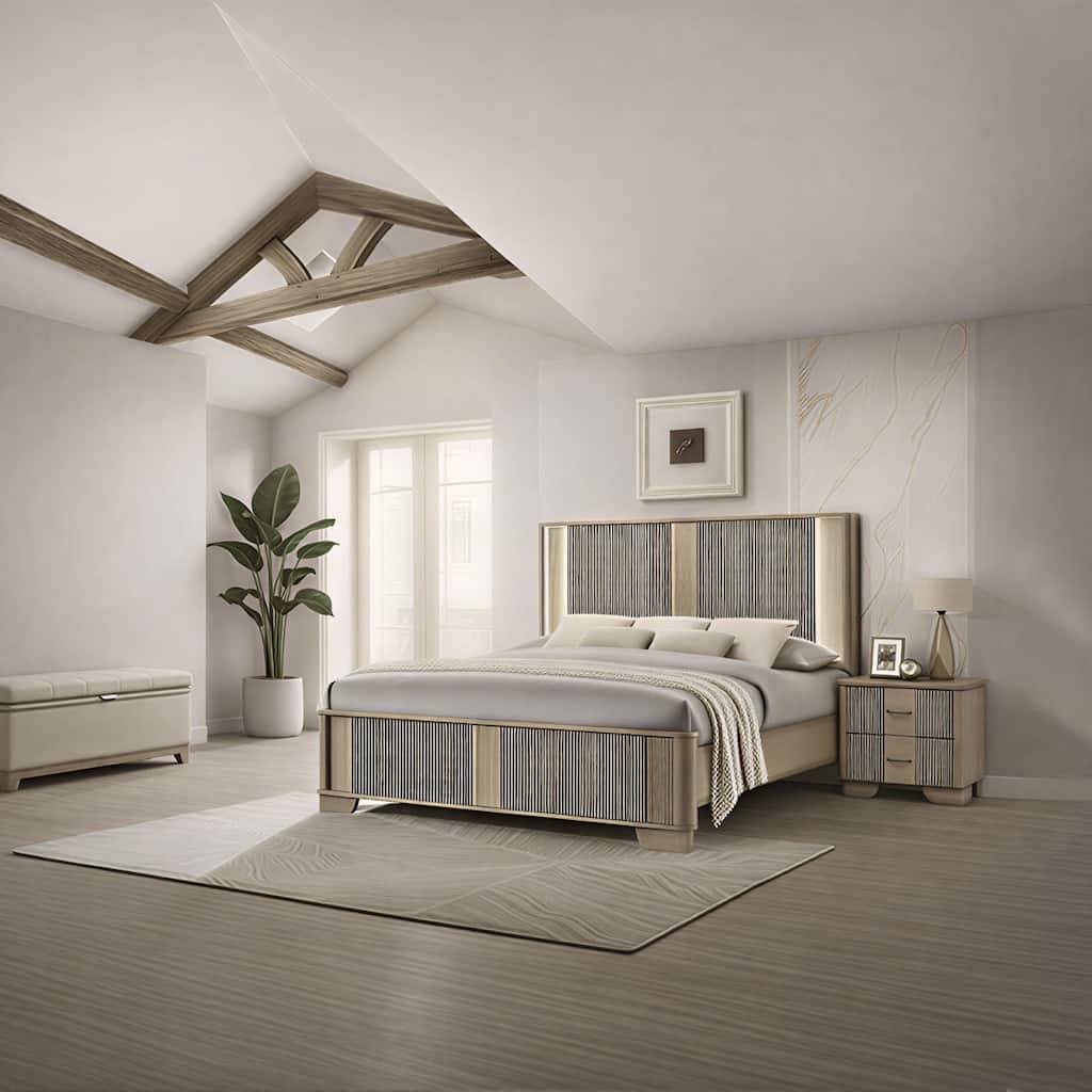 Sierra White Oak Solid Wood 2-Piece Bedroom Storage Set