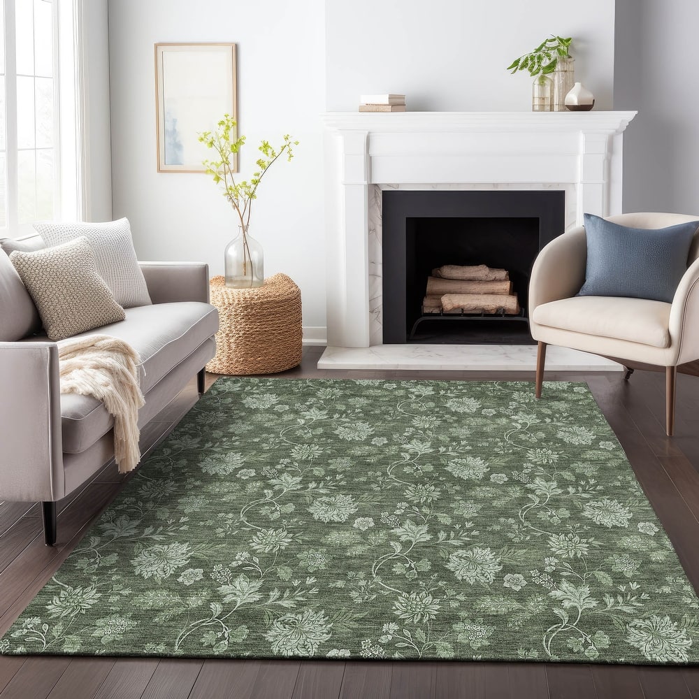 Premium Washable Super Soft Floral Borderless Mayfield Rug