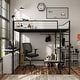 preview thumbnail 7 of 31, Furniture of America Jackson Modern Black Metal Loft Bed with Dual Desks and Closet Rod