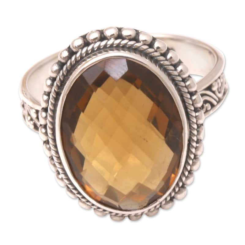 Novica Handmade Awaken The Dreamers Smoky Topaz Cocktail Ring