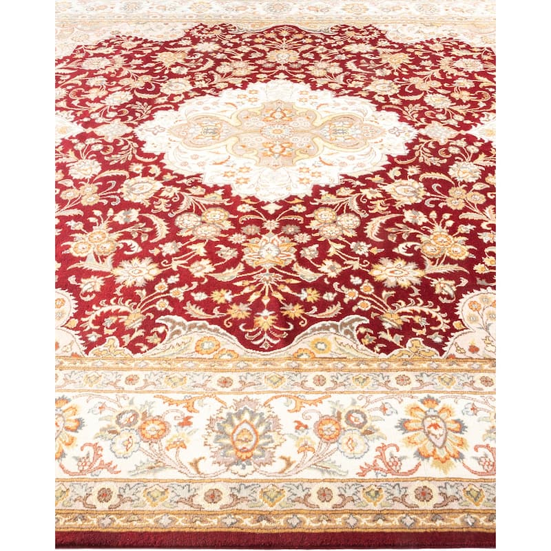 Overton Hand Knotted Wool Vintage Inspired Traditional Mogul Red Area Rug - 8 x 10