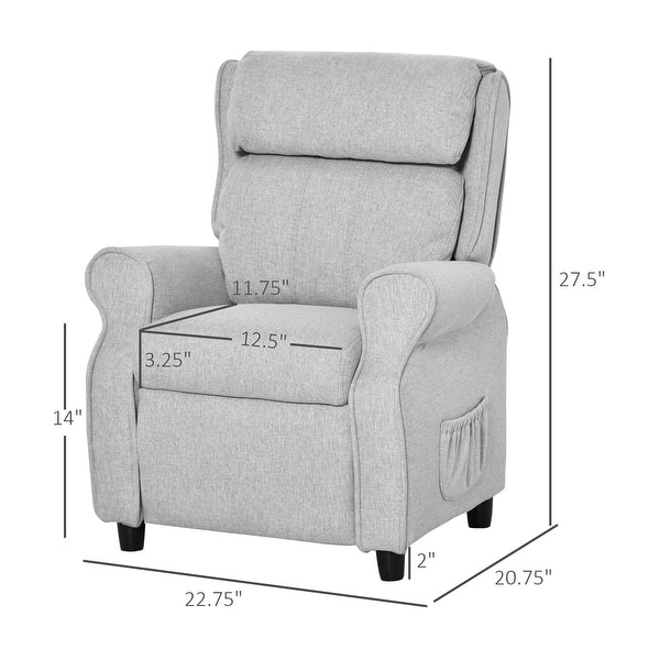 dimension image slide 0 of 3, Kids Recliner Chair Children Sofa Angle Adjustable Single Lounger Armchair Gaming Chair with Footrest 2 Side Pockets