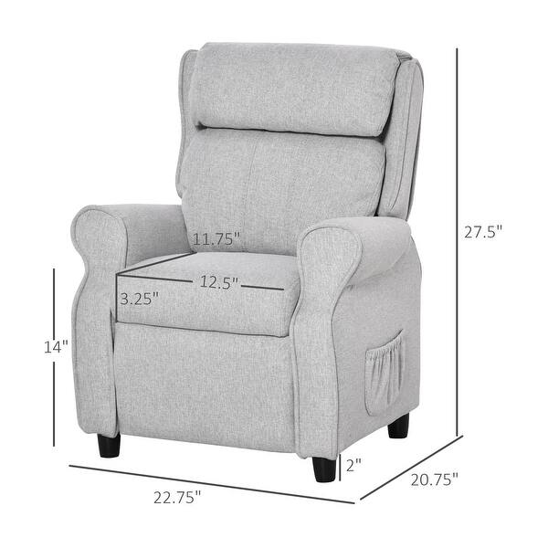 dimension image slide 0 of 3, Qaba Kids Recliner Chair Children Sofa Angle Adjustable Single Lounger Kids Armchair Gaming Chair with Footrest for Ages 3-8
