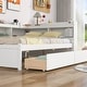 preview thumbnail 32 of 43, Wood Platform Bed with L-shaped Bookcases and Drawers