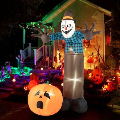 Costway 7 FT Inflatable Haunted Scarecrow Blow up Yard Decoration with - See Details
