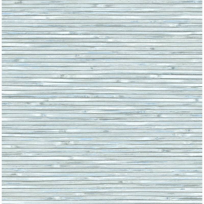 A-Street Prints Bellport Sky Blue Wooden Slat Wallpaper