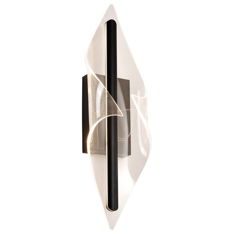 Geneva 24 Inch LED Large Wall Sconce Matte Black Silk Screened Acrylic Lens