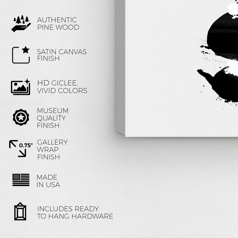 Wynwood Studio Canvas Abstract Perfect Balance Noir Square Black and Modern & Contemporary Wall Art Canvas Print