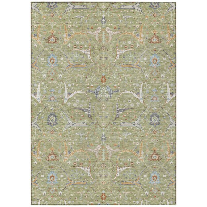 Machine Washable Indoor/ Outdoor Traditional Persian Chantille Rug